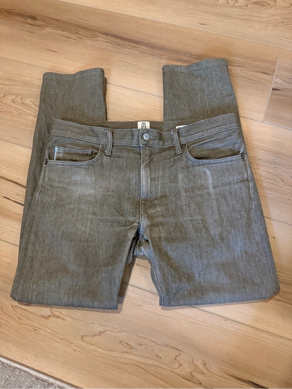 Hiroshi Kato The Pen Slim Straight Stretch Selvedge Denim Jeans green 36 x 31 - Picture 2 of 14